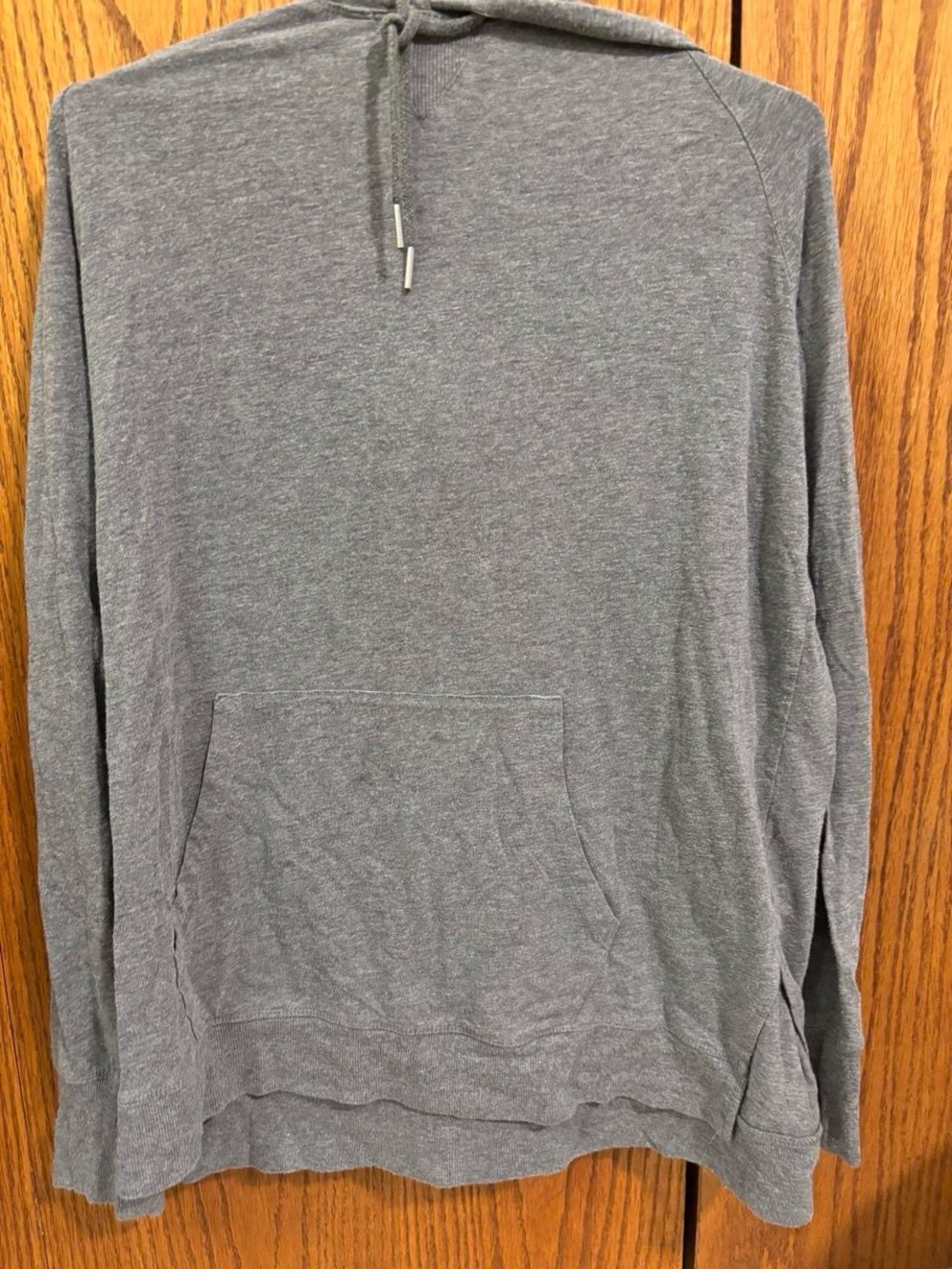 Lightweight Gray Hooded Pullover Sweatshirt